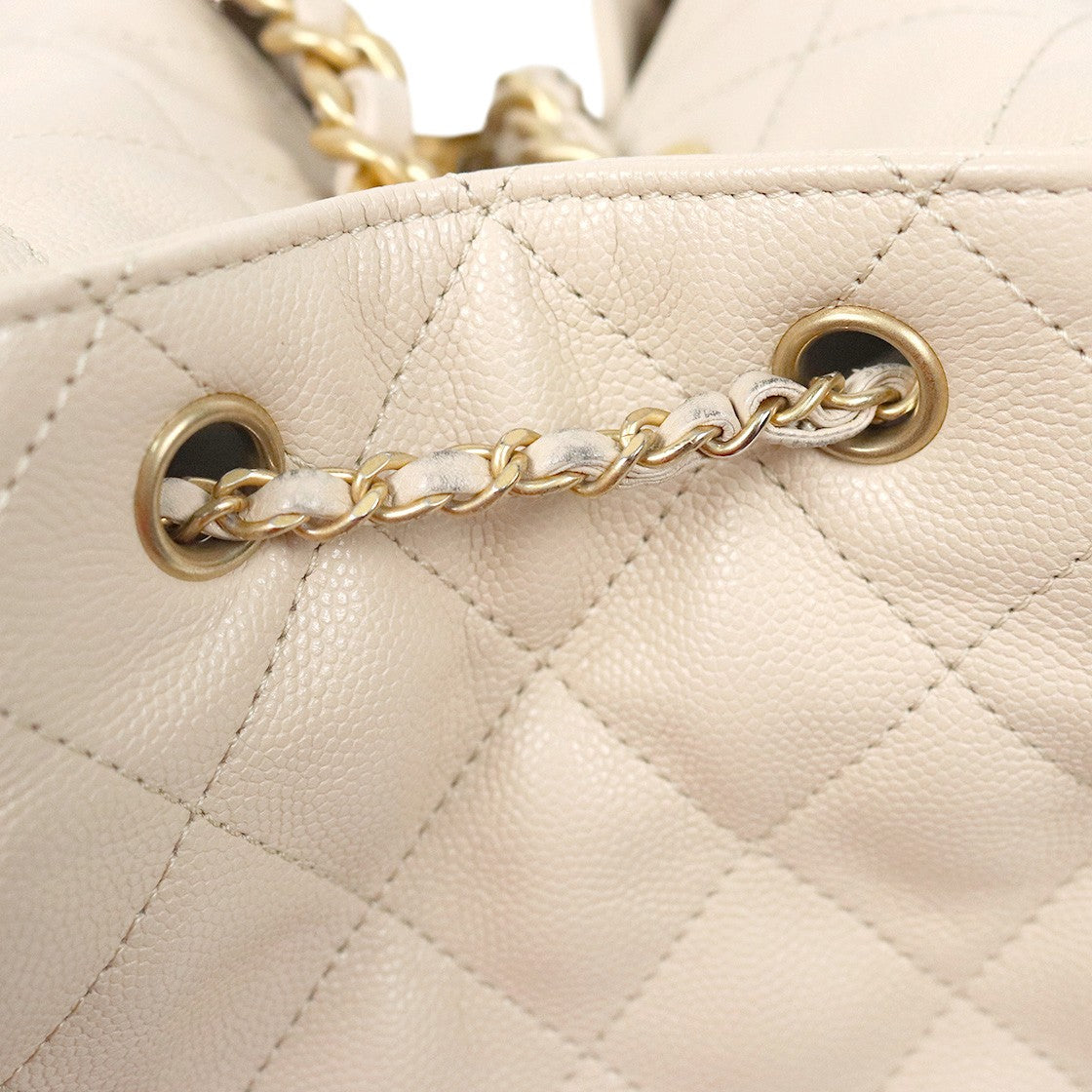 Chanel Beige Medium Caviar 25 Bag with Built-in Chip
