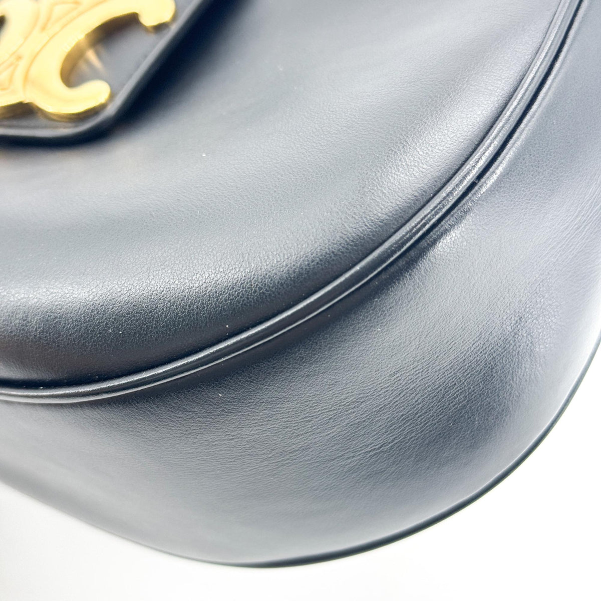 Celine Ava Triomphe Bag Shiny Calfskin Black