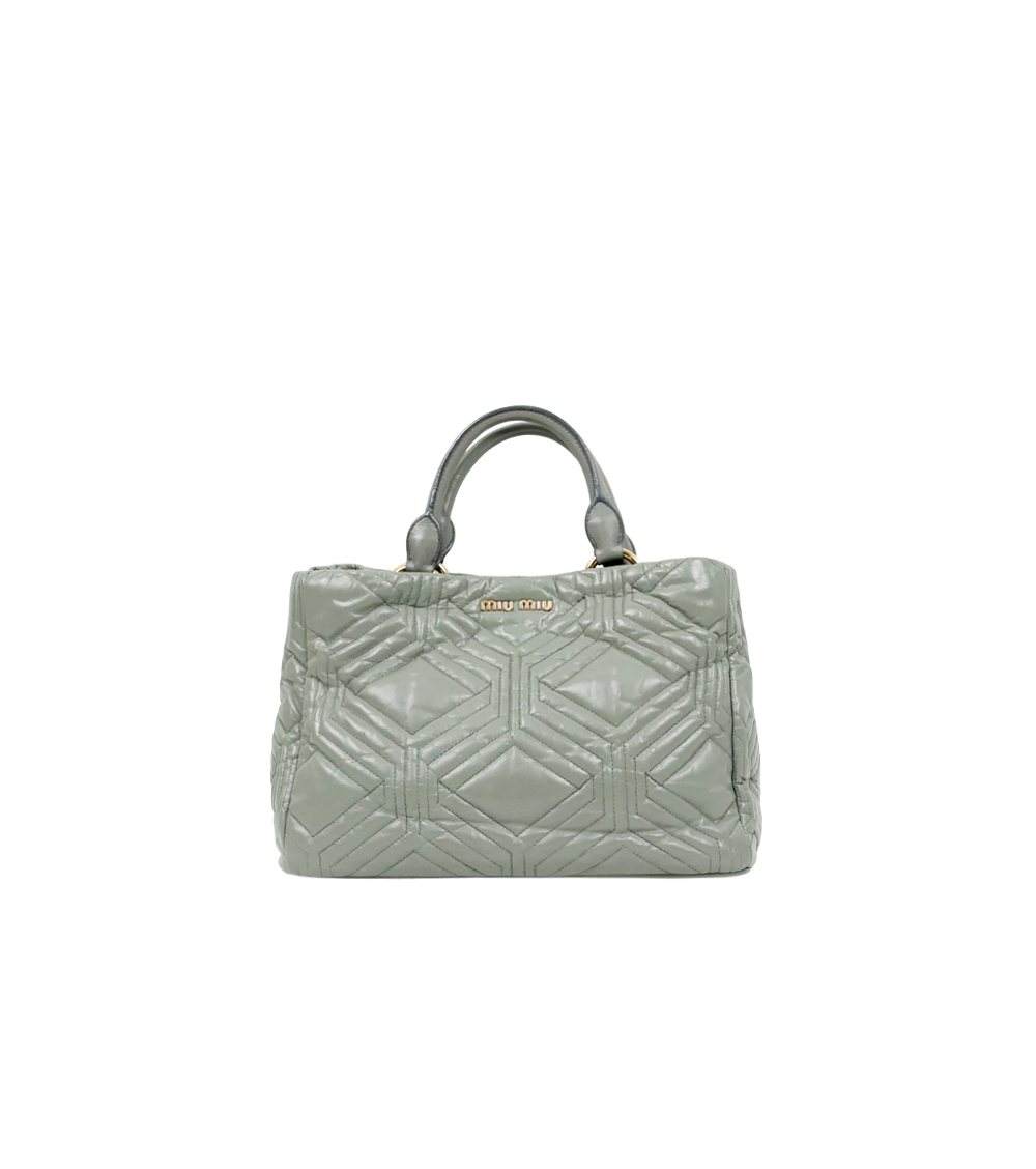 Miu Miu Mint Quilted 2-Way Bag