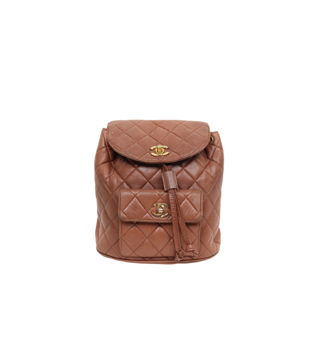 Chanel Brown Lambskin Dumas Backpack