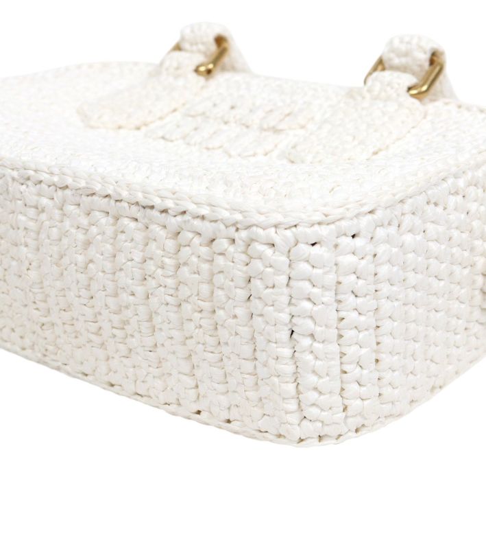 Miu Miu White Arcady Crochet Tote