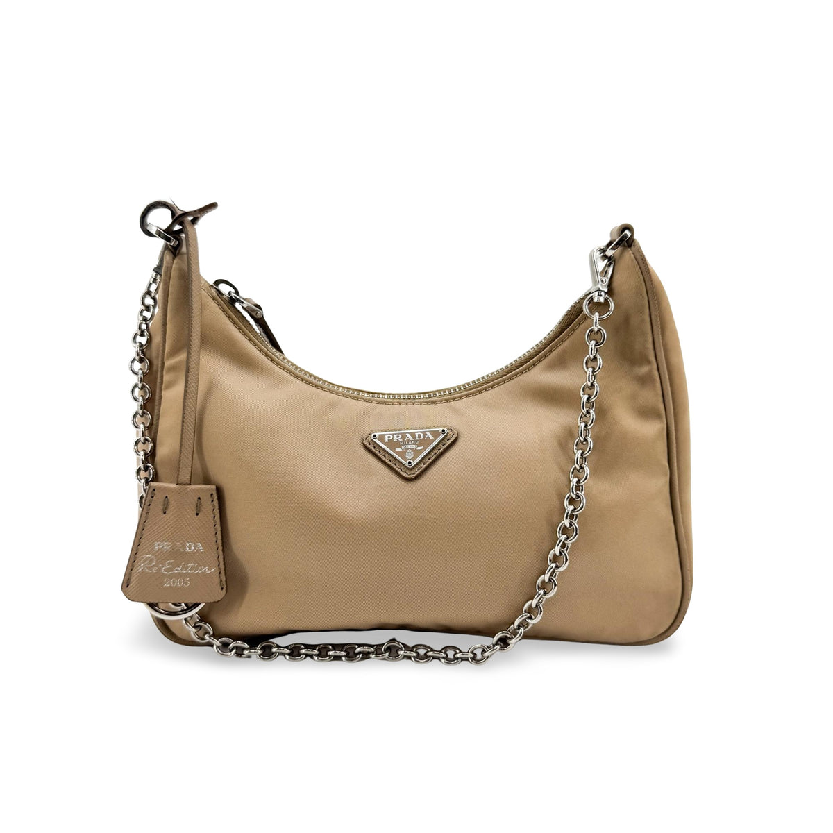Prada Re-Edition 2005 Re-Nylon Shoulder Bag Beige