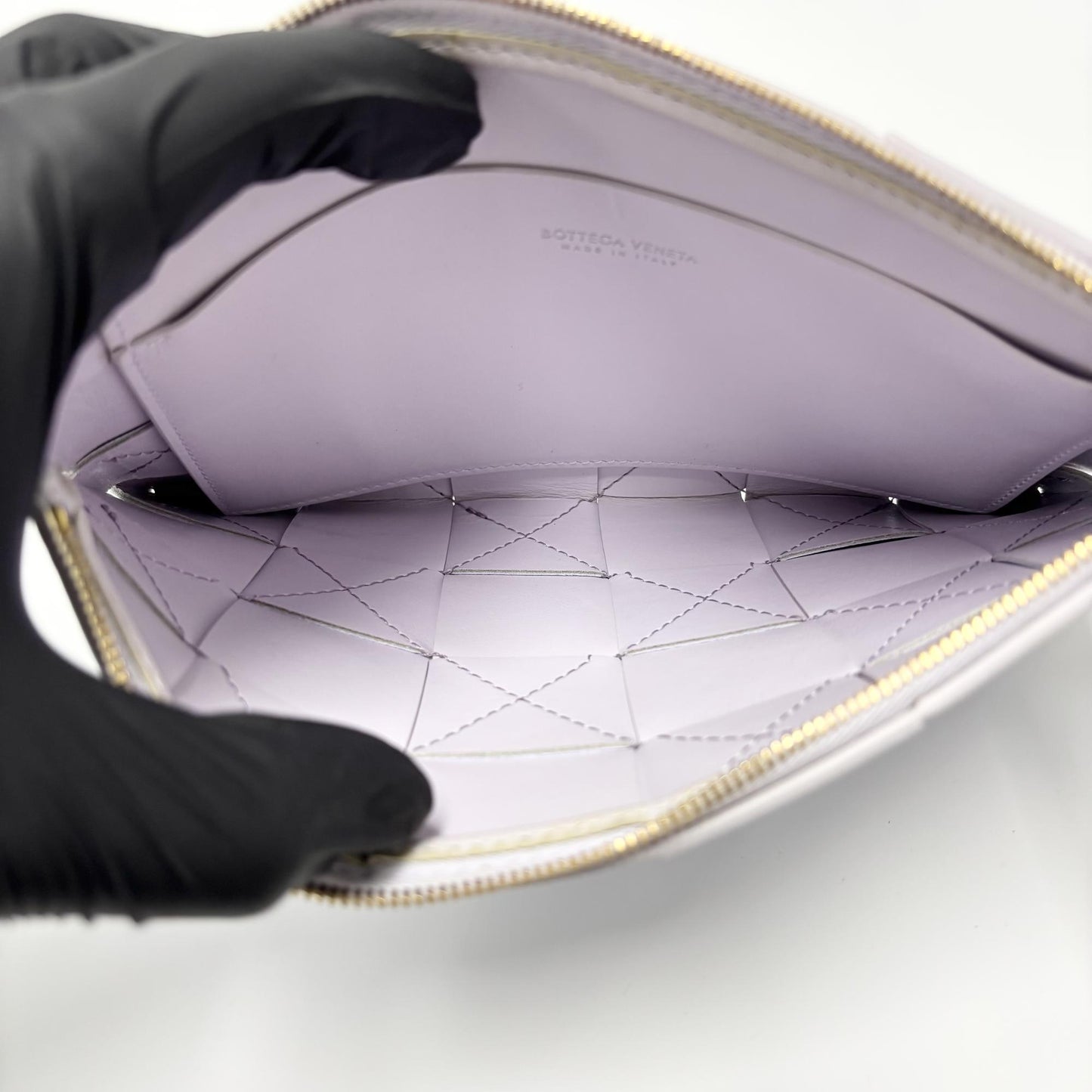 Bottega Veneta Intrecciato Mini Clutch Bag Lavender