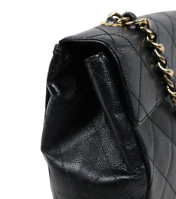 Chanel Black Caviar Quilted CC Chain Shoulder Bag
