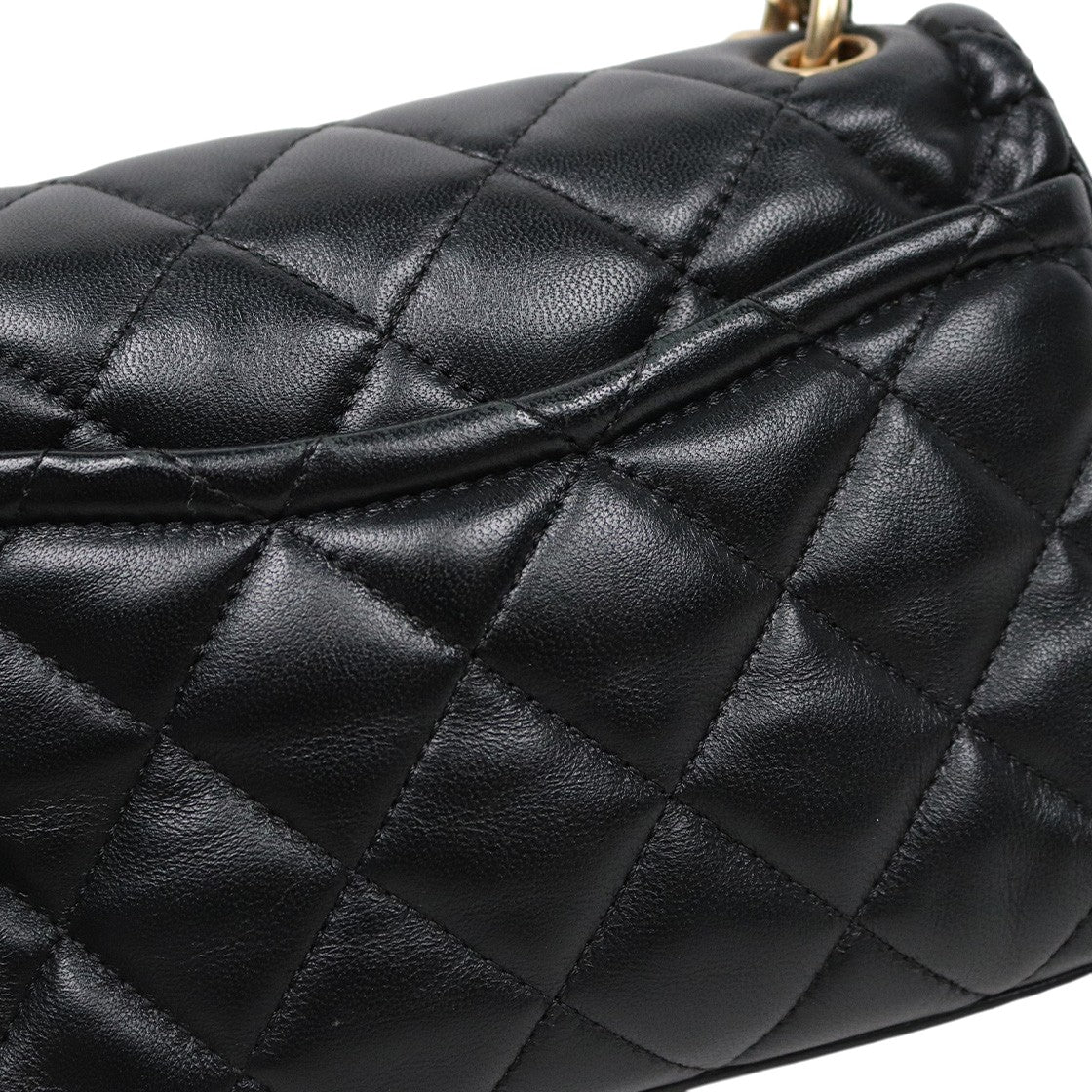 Chanel Black Quilted CC Top-Handle Chain Shoulder Bag