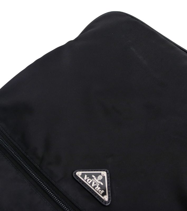 Prada Black Re-Nylon Messenger Crossbody Bag