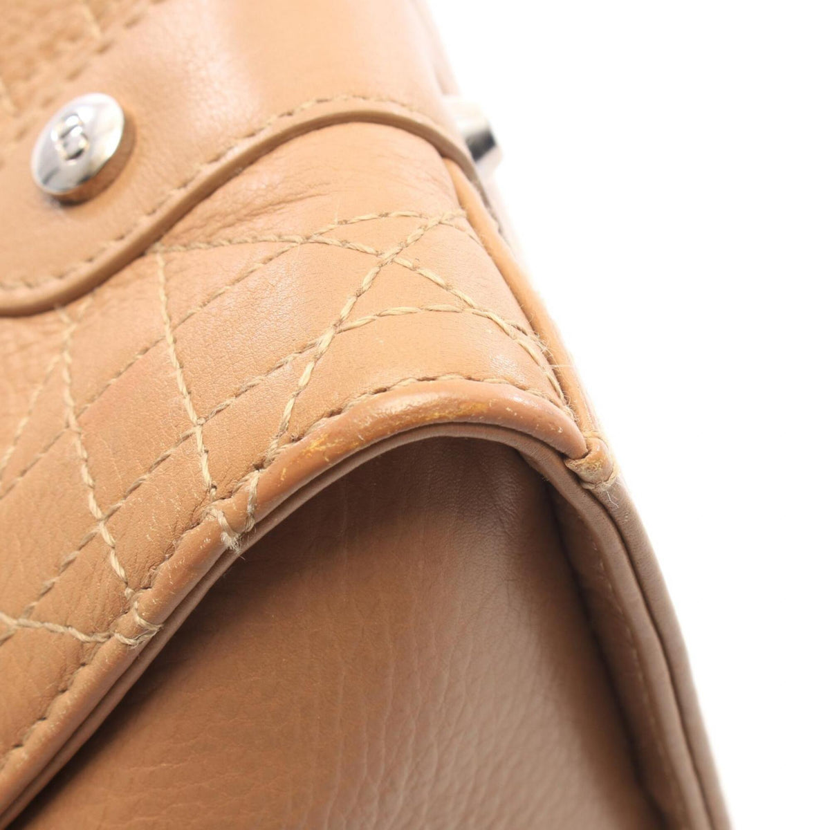 Christian Dior Dior Cannage Beige Calfskin Handbag