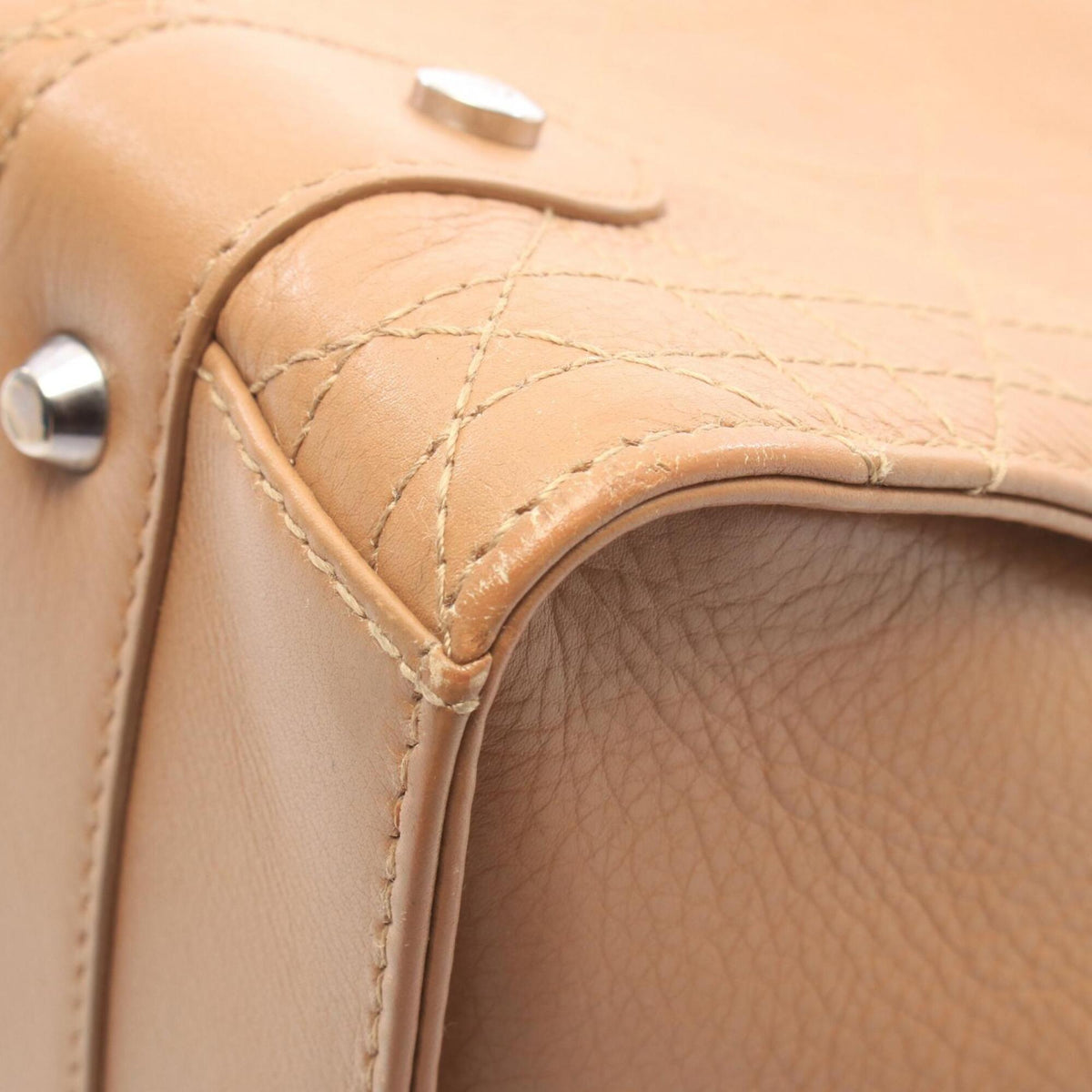 Christian Dior Dior Cannage Beige Calfskin Handbag