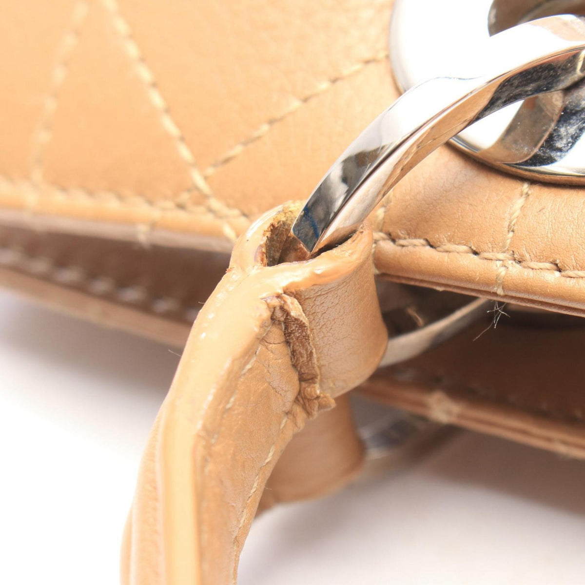 Christian Dior Dior Cannage Beige Calfskin Handbag
