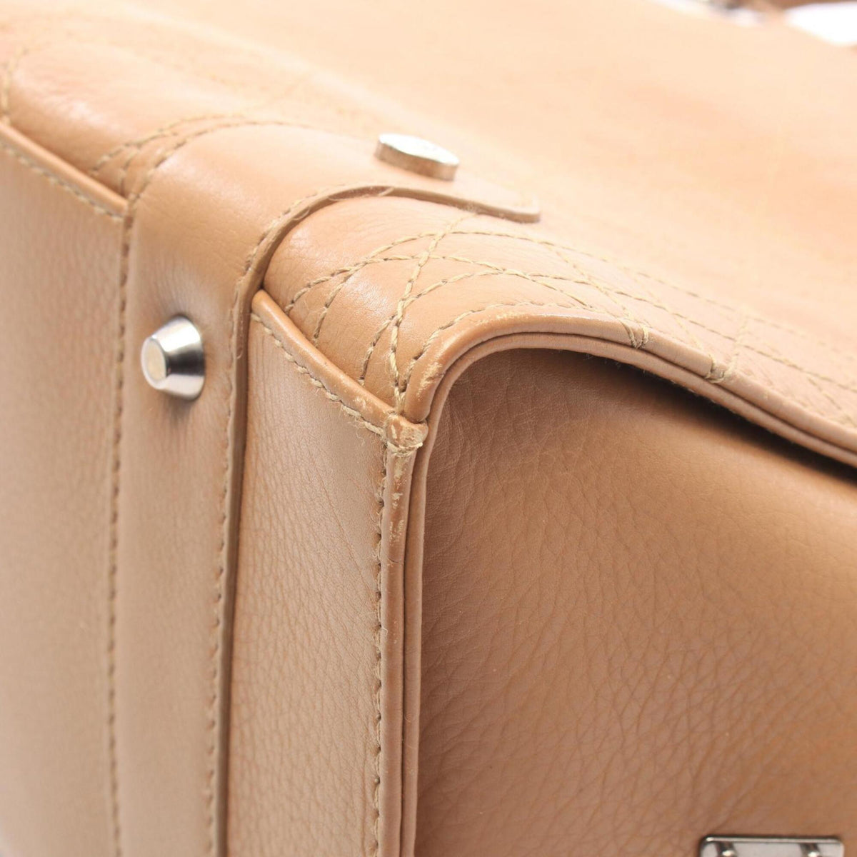 Christian Dior Dior Cannage Beige Calfskin Handbag