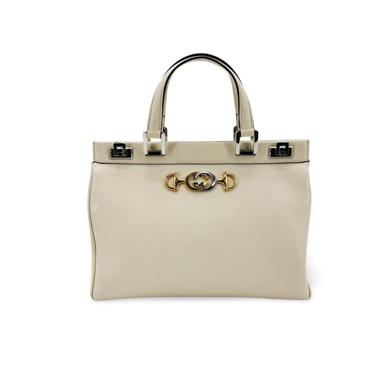 Gucci Zumi Small Top Handle Bag Ecru