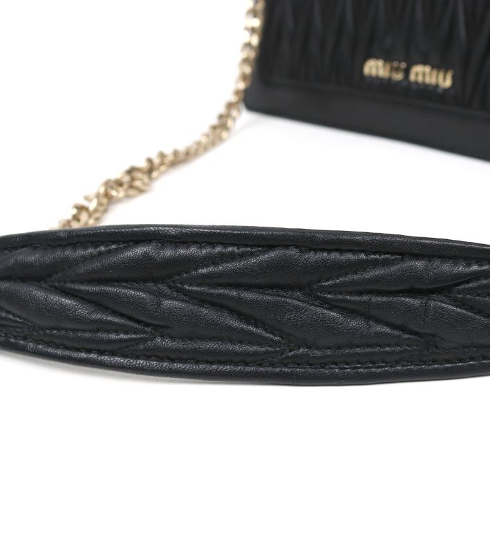 Miu Miu Confidential Matelassé Shoulder Bag Black