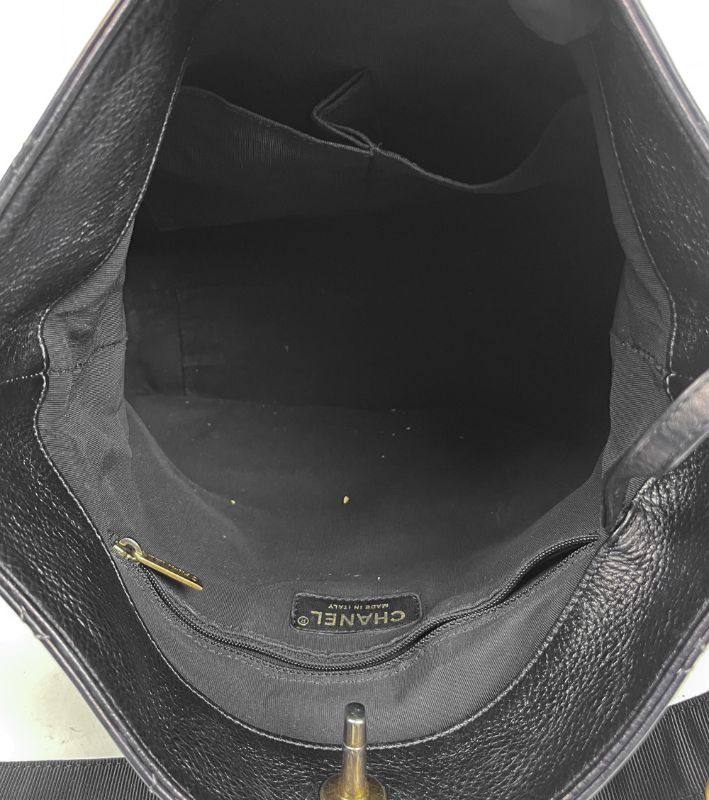 Chanel Black Quilted CC Bucket Bag