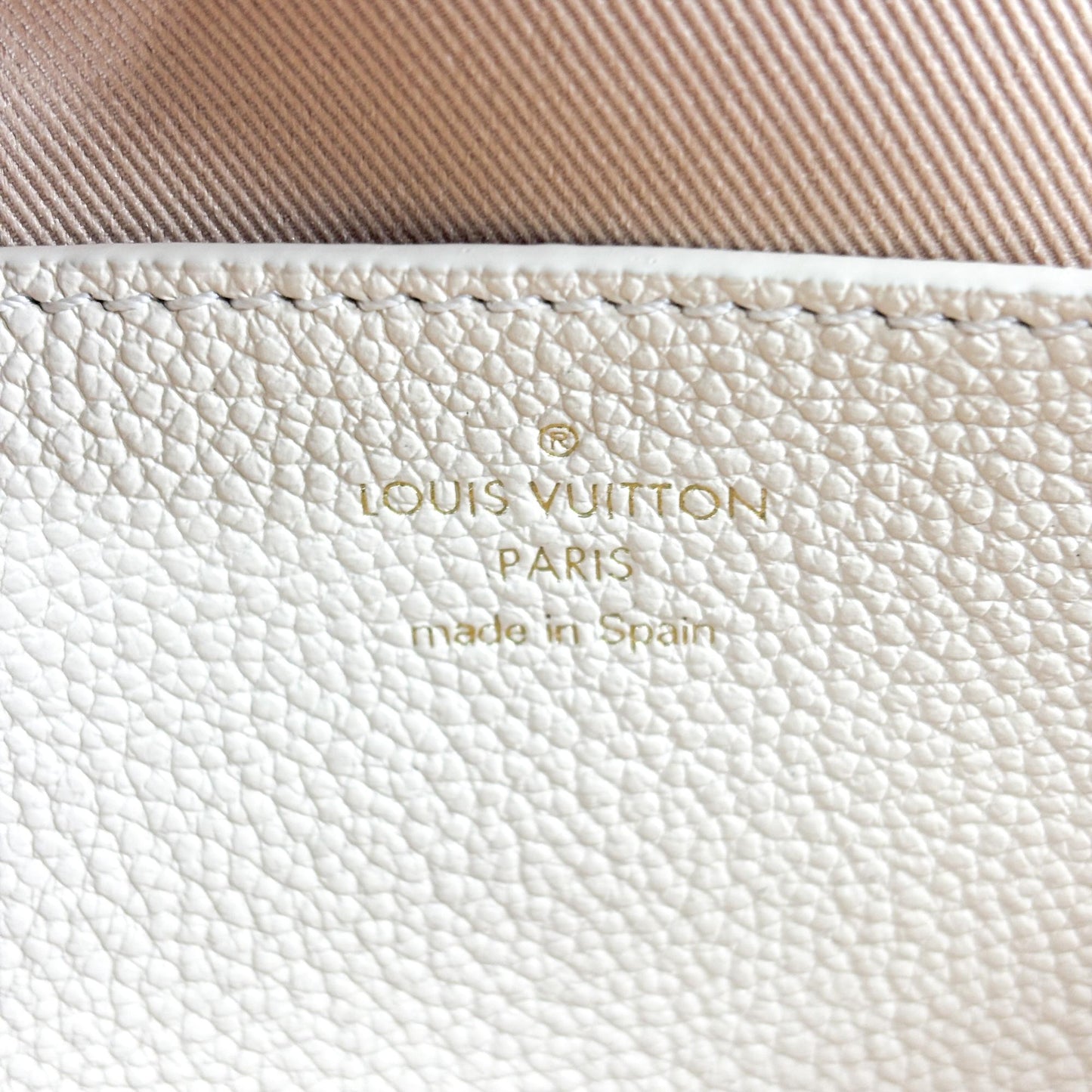 Louis Vuitton Monogram Empreinte Lily Wallet on Chain Cream