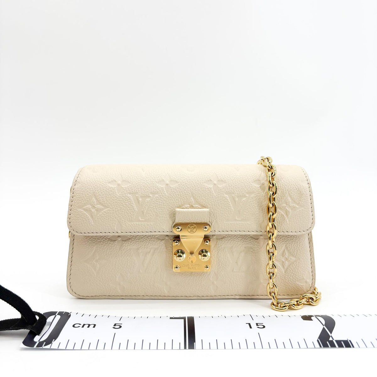 Louis Vuitton Monogram Empreinte Lily Wallet on Chain Cream