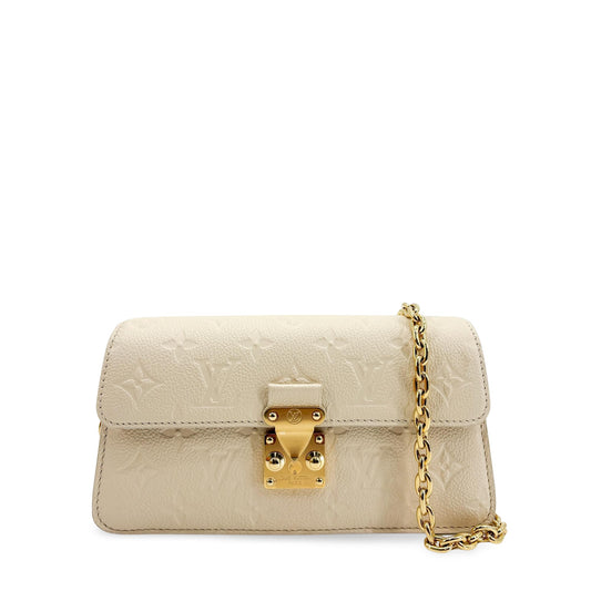 Louis Vuitton Monogram Empreinte Lily Wallet on Chain Cream