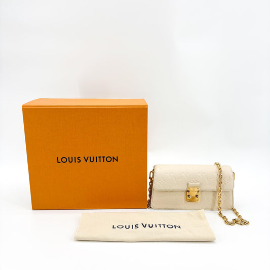 Louis Vuitton Monogram Empreinte Lily Wallet on Chain Cream