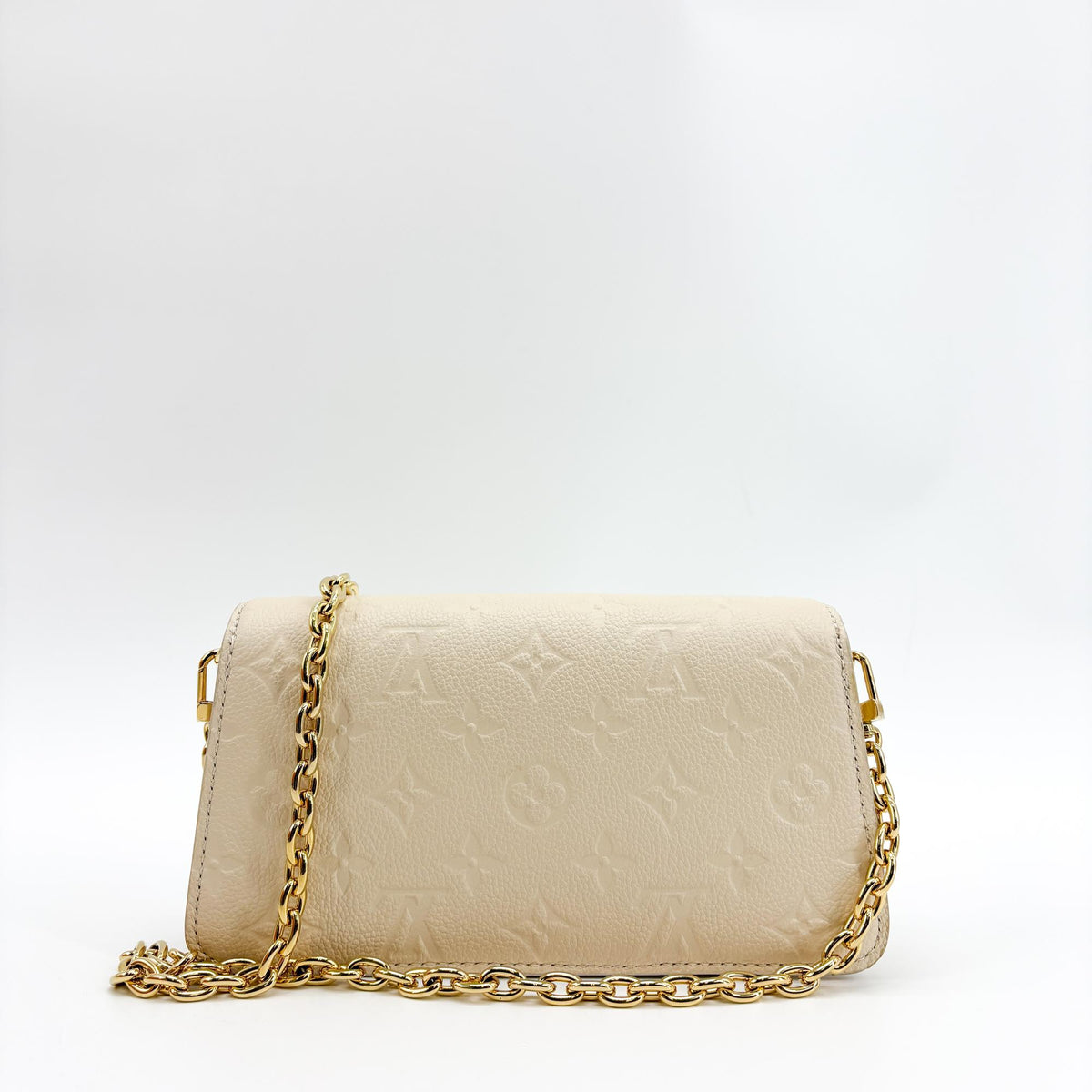 Louis Vuitton Monogram Empreinte Lily Wallet on Chain Cream