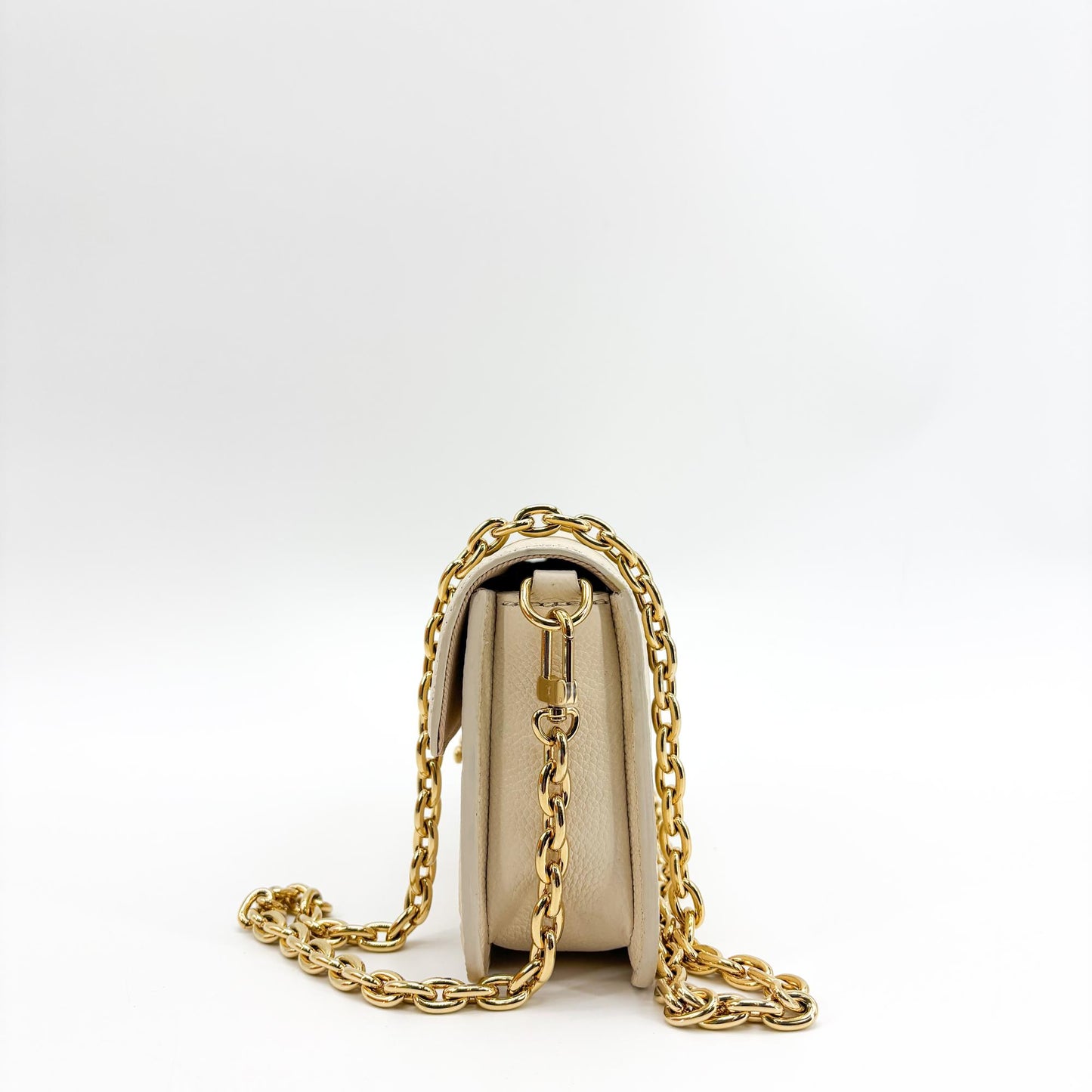 Louis Vuitton Monogram Empreinte Lily Wallet on Chain Cream