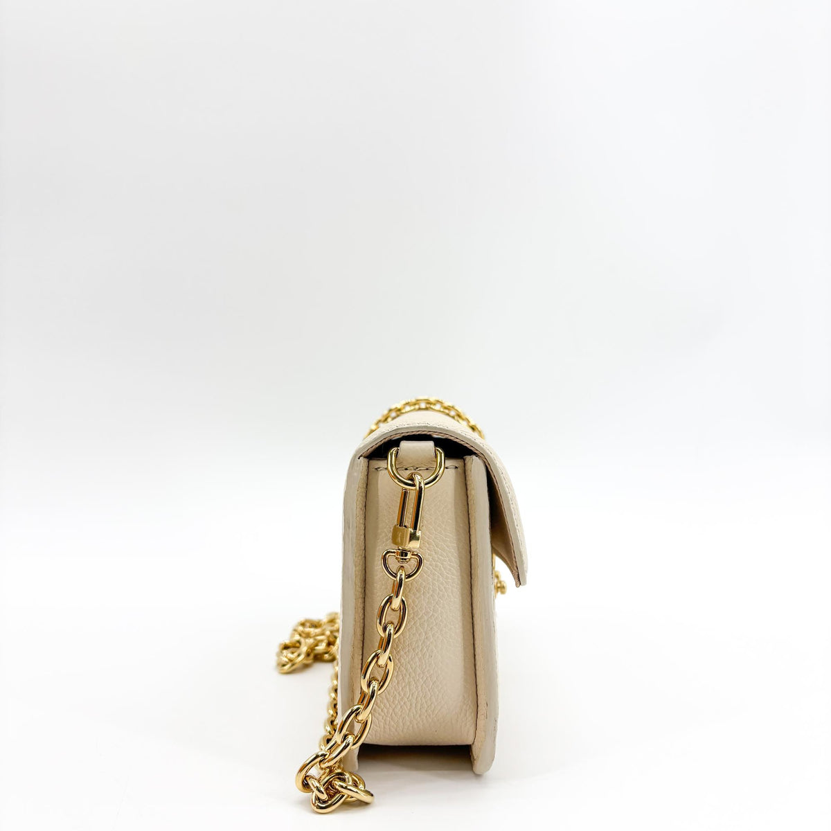 Louis Vuitton Monogram Empreinte Lily Wallet on Chain Cream