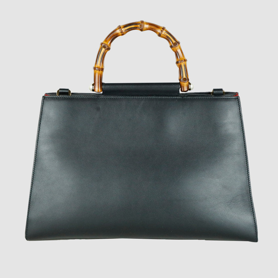 Bamboo Top Handle Tote Bag Shoulder Bag 453764