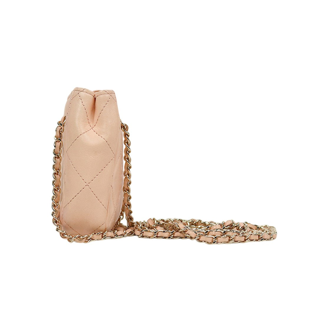 Chanel Pink Lambskin Quilted CC Mini Crossbody Bag