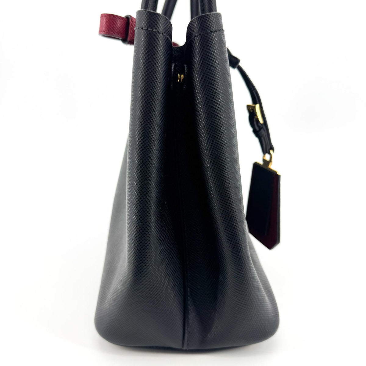 Prada Saffiano Double Medium Black Red