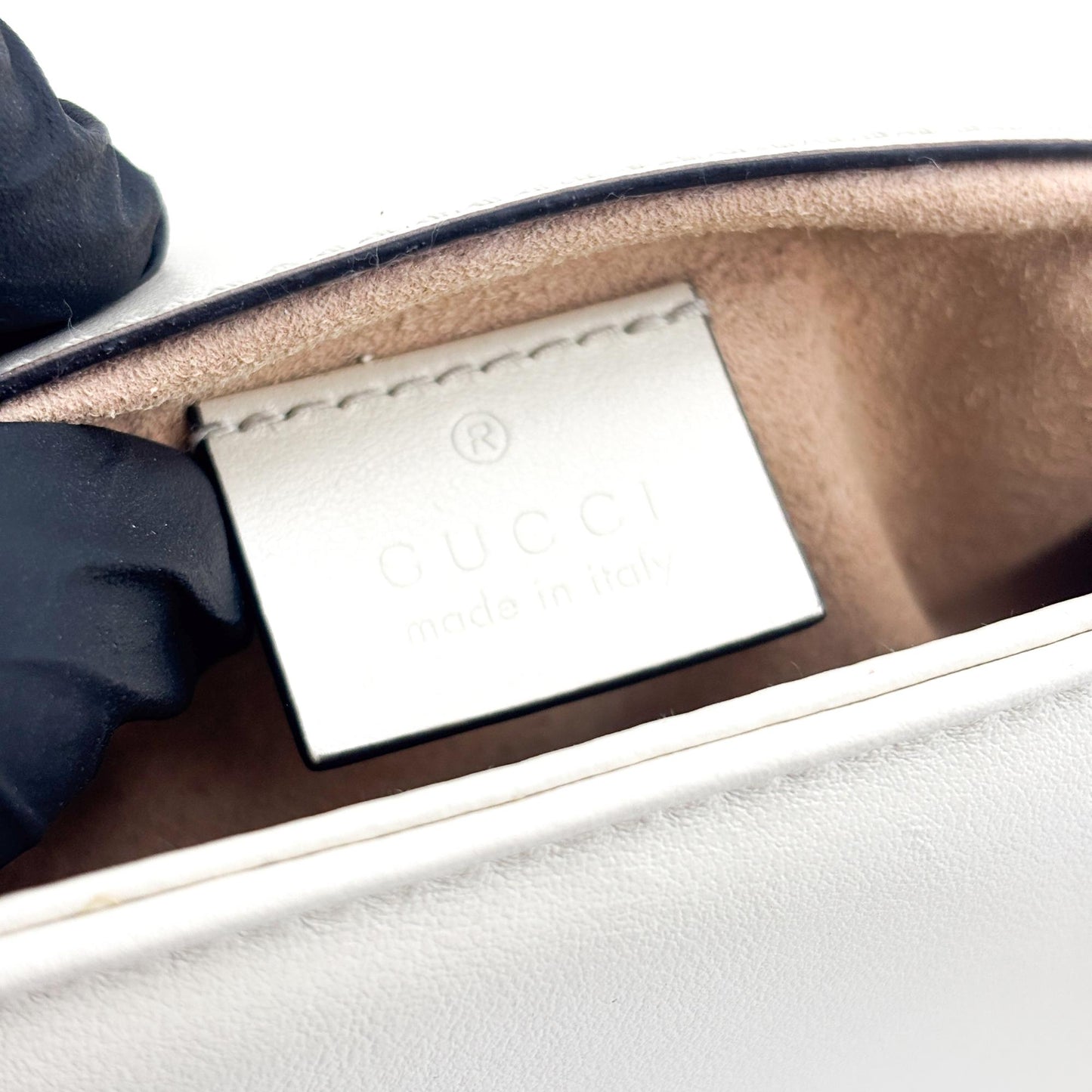 Gucci GG Marmont Matelassé Mini Top Handle Bag White