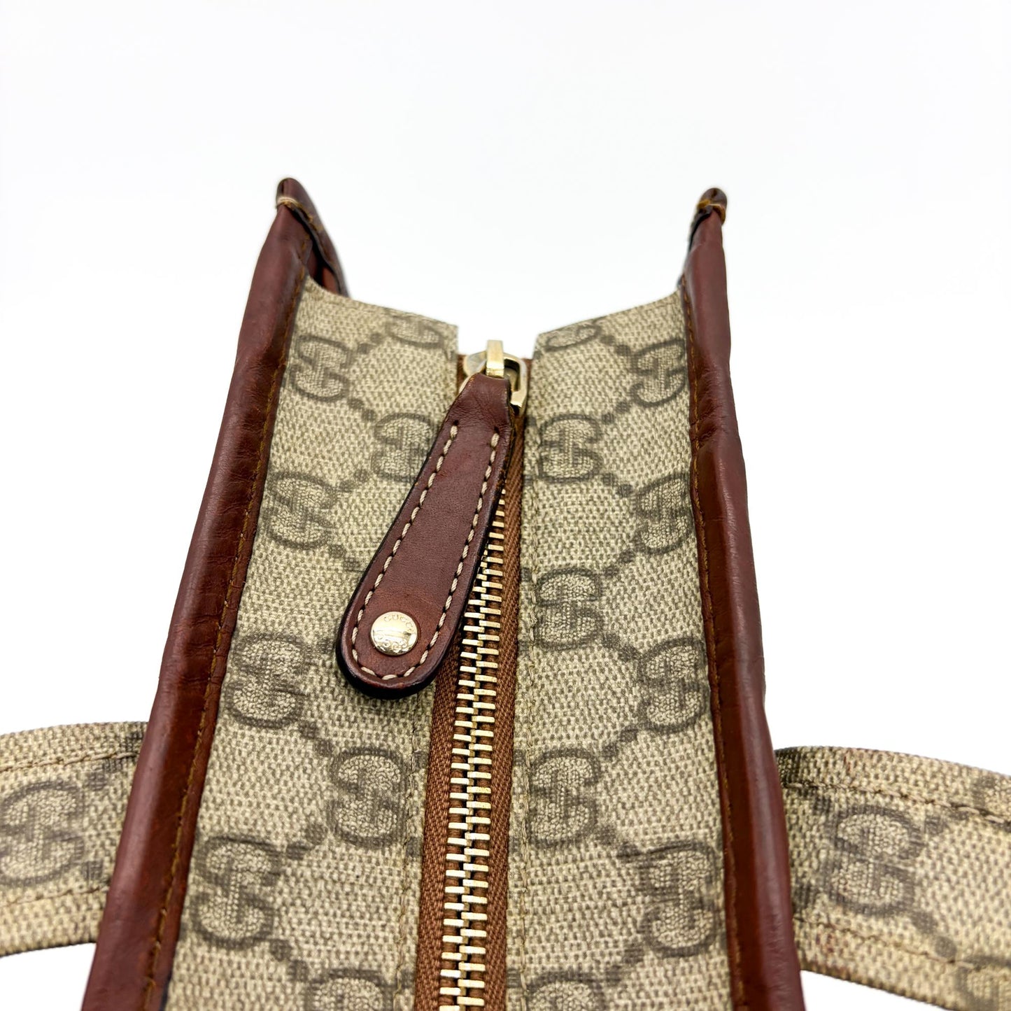 Gucci GG Supreme Web Vintage Tote Bag Brown