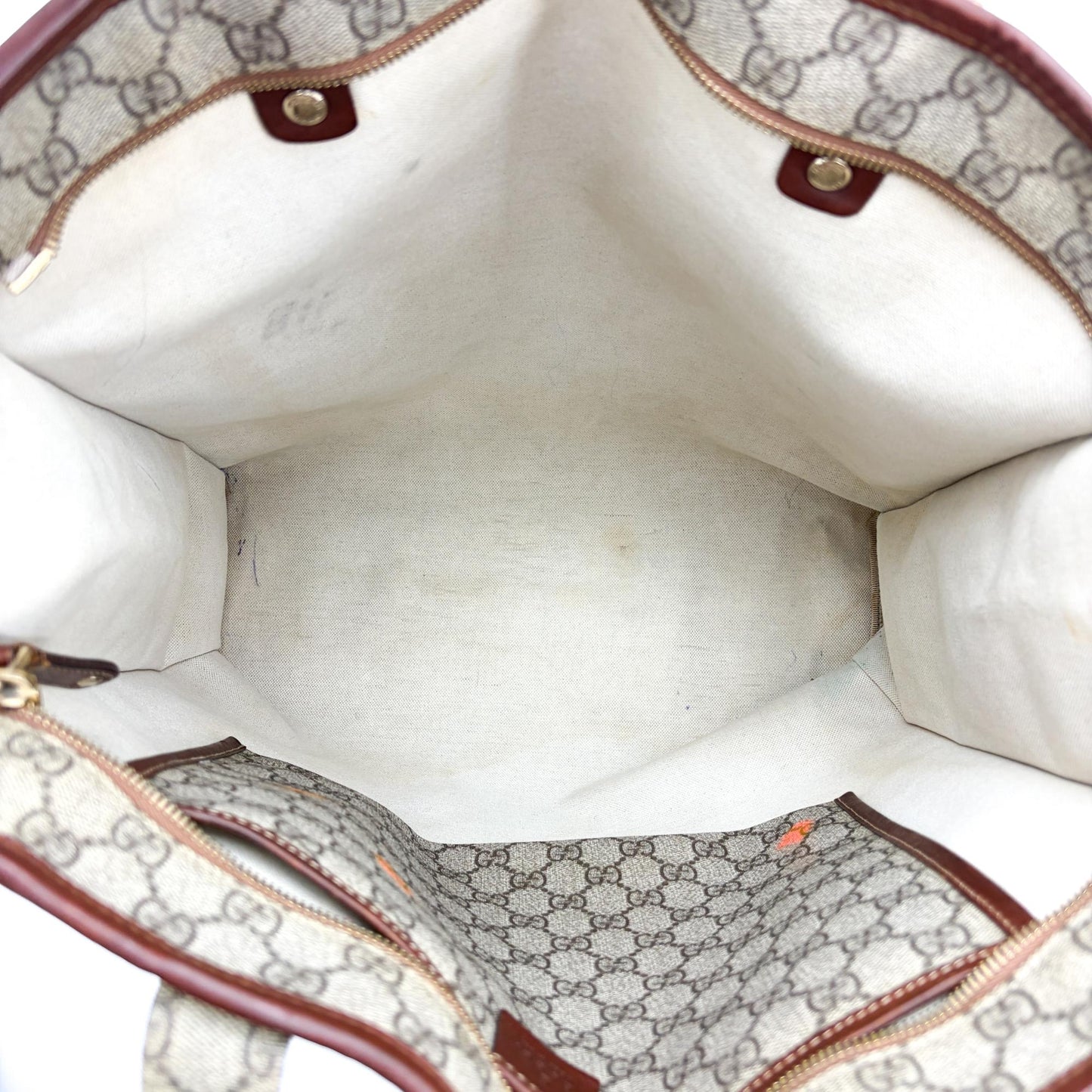 Gucci GG Supreme Web Vintage Tote Bag Brown