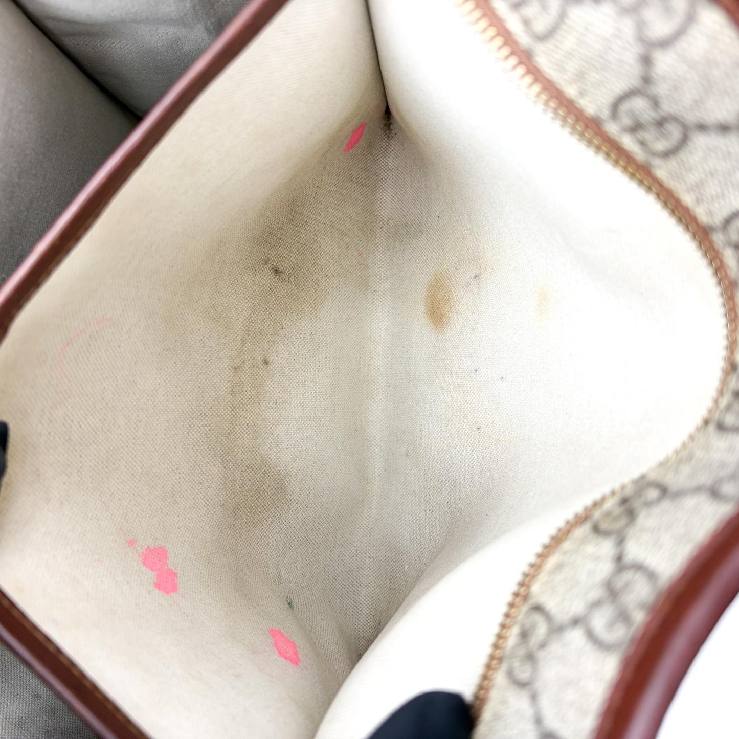 Gucci GG Supreme Web Vintage Tote Bag Brown