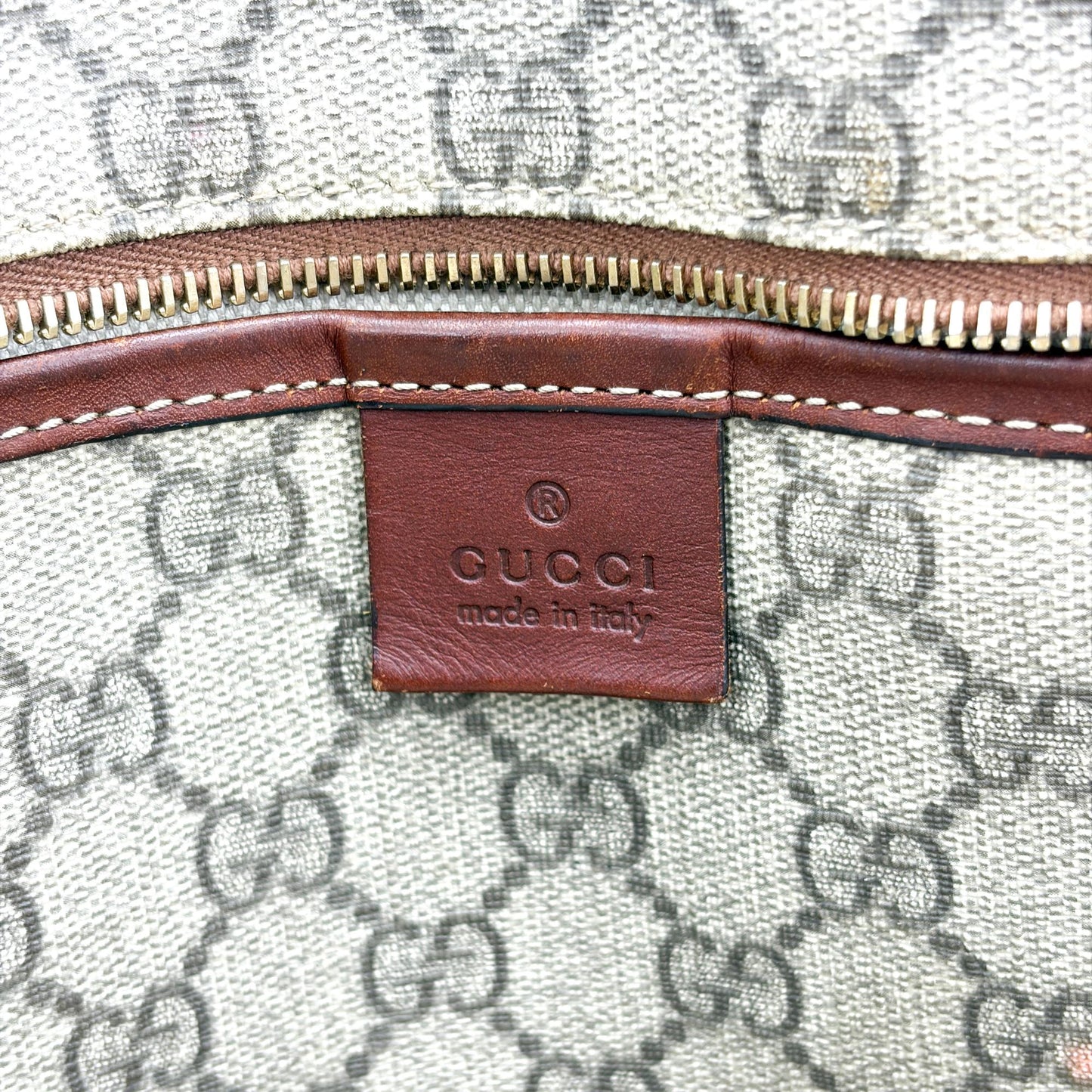 Gucci GG Supreme Web Vintage Tote Bag Brown