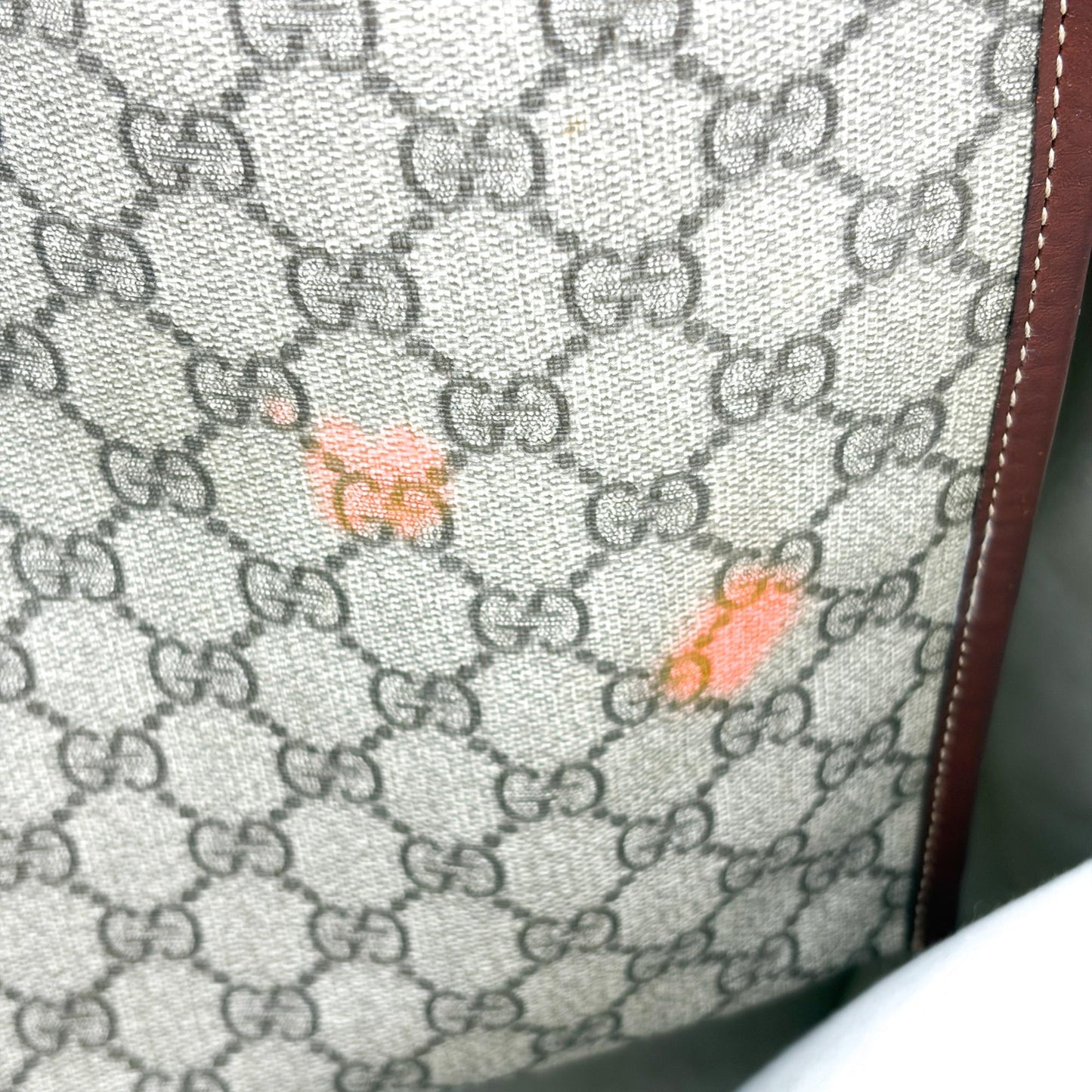 Gucci GG Supreme Web Vintage Tote Bag Brown