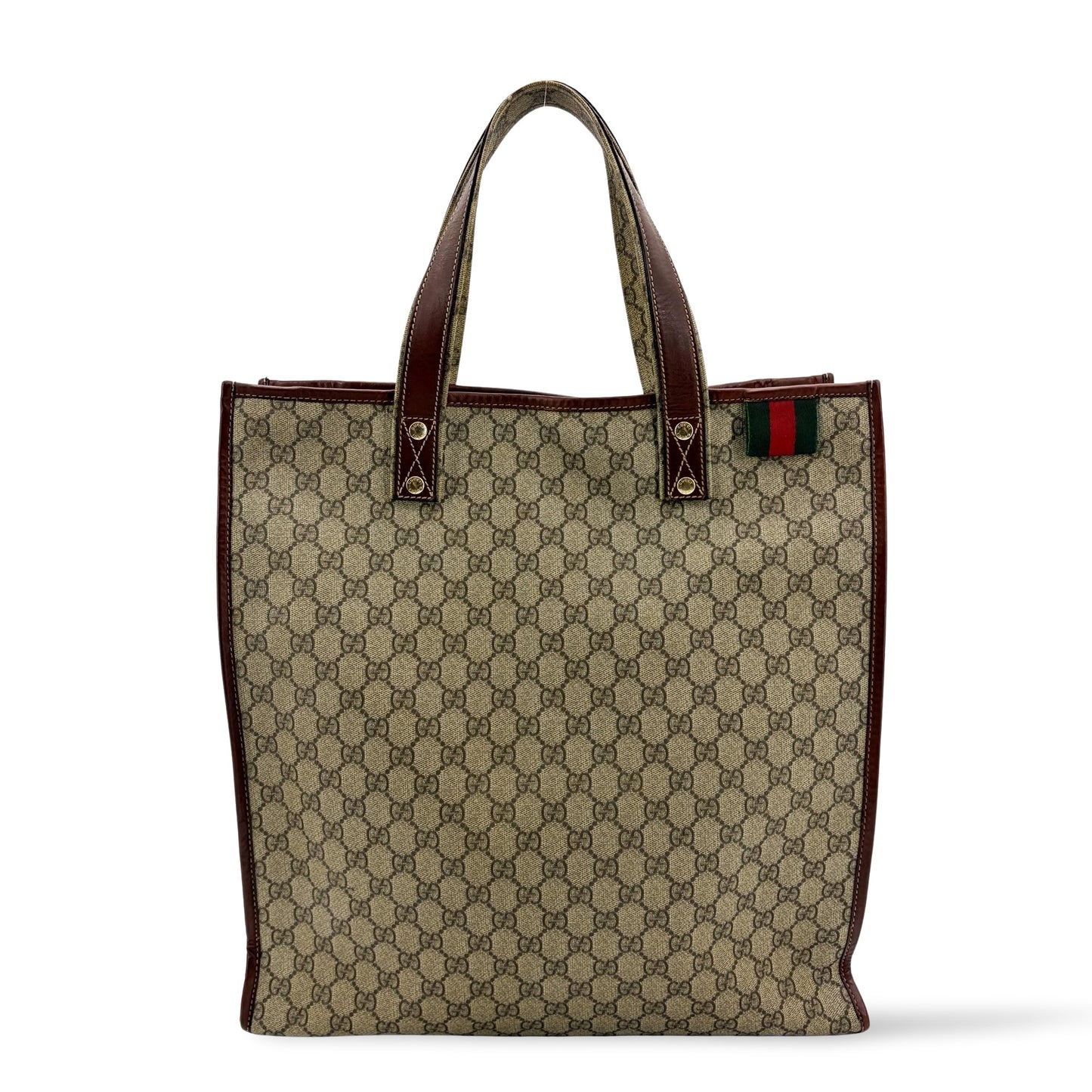Gucci GG Supreme Web Vintage Tote Bag Brown