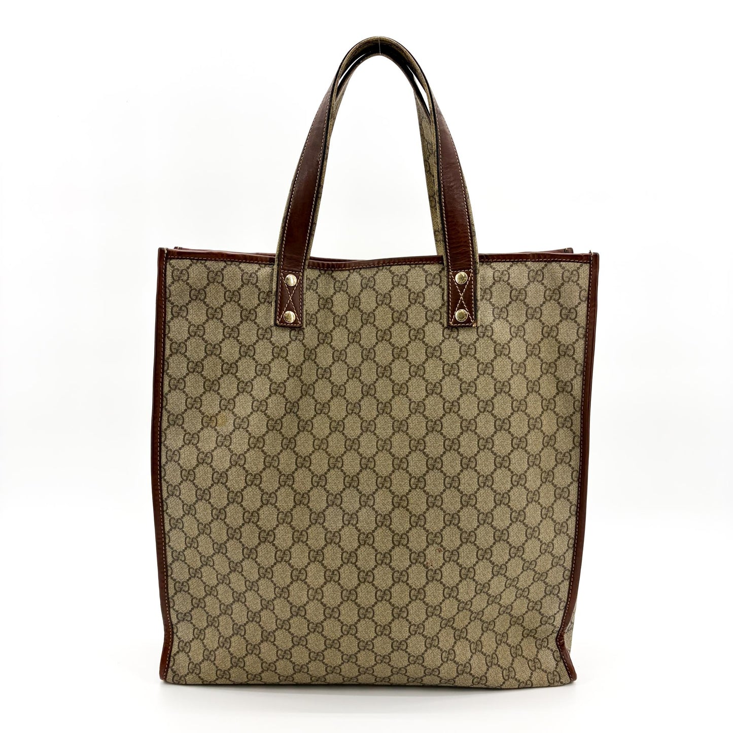 Gucci GG Supreme Web Vintage Tote Bag Brown