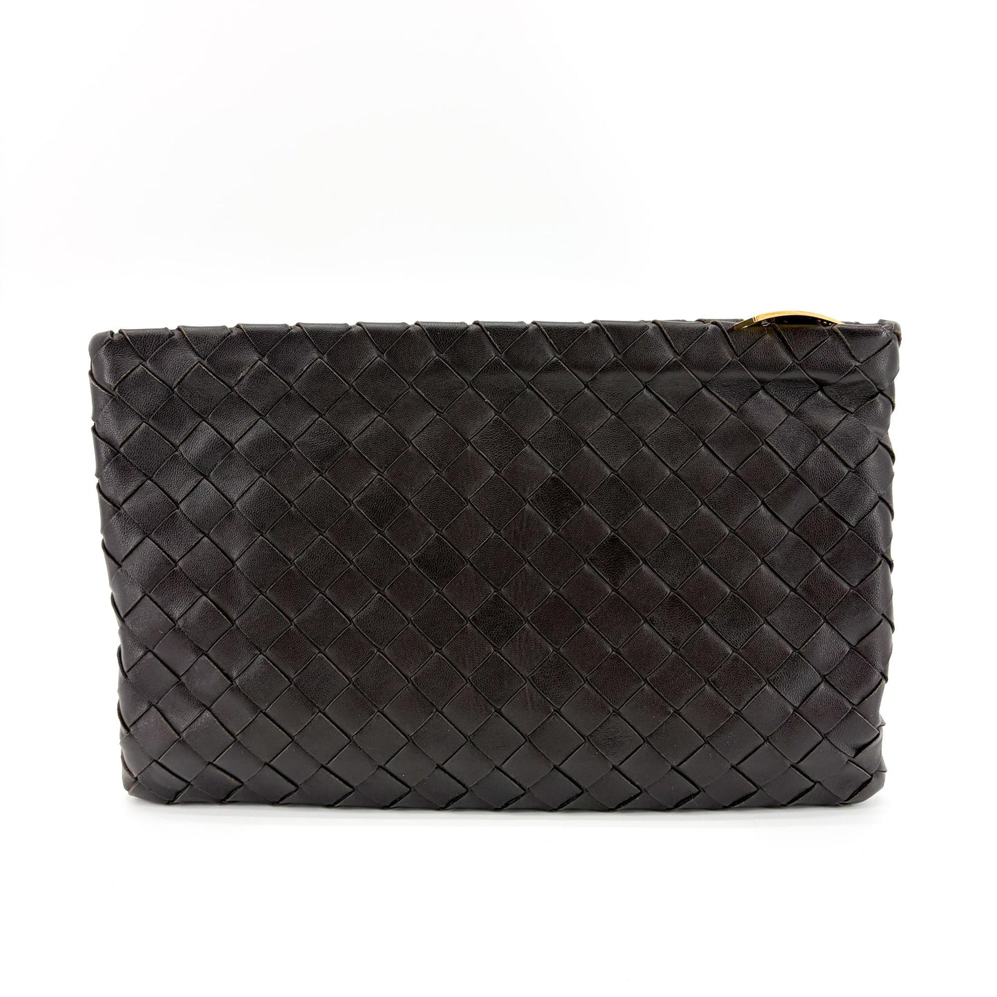 Bottega Veneta Intrecciato Leather Medium Clutch Espresso