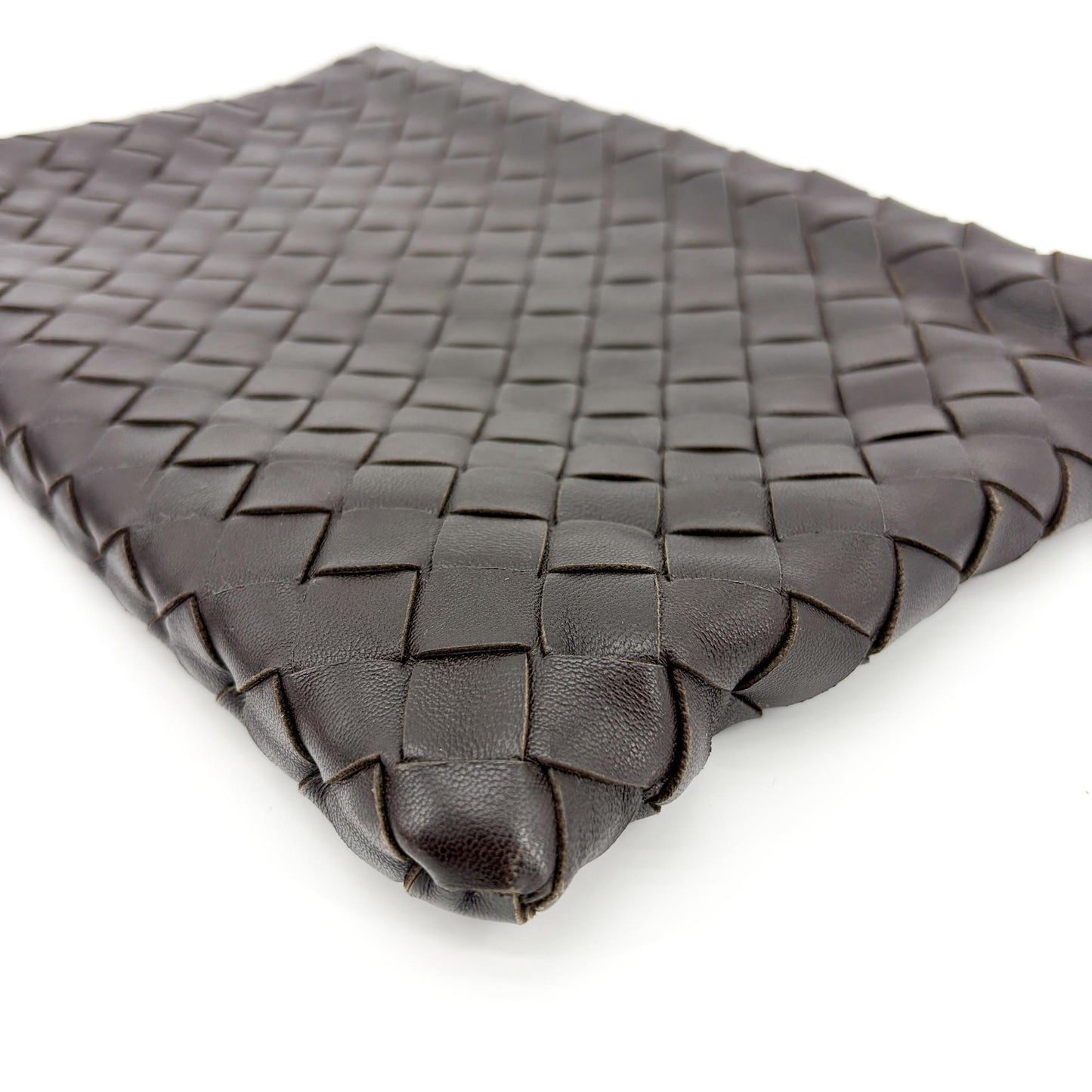Bottega Veneta Intrecciato Leather Medium Clutch Espresso