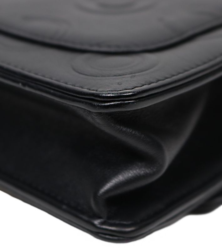 Chanel Black CC Embossed Chain Shoulder Bag