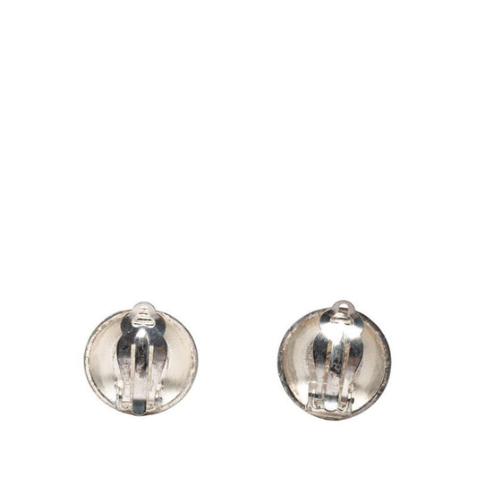 Chanel Coco Mark Silver Gold Metal Plated Earrings