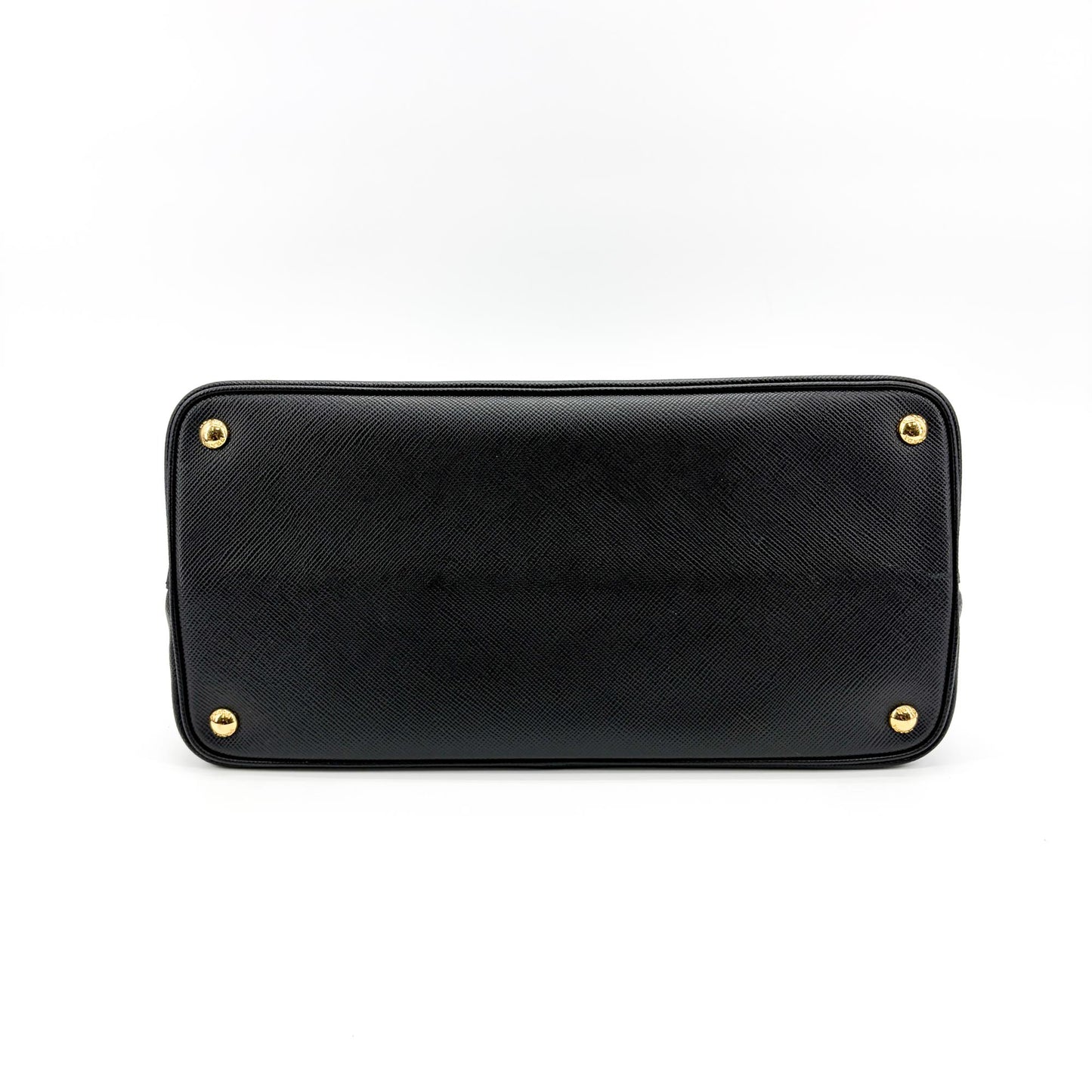 Prada Saffiano Cuir Medium Double Bag Black Red