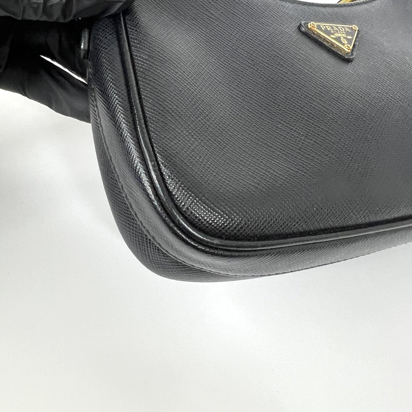 Prada Saffiano Leather Mini Bag Black with Gold Hardware