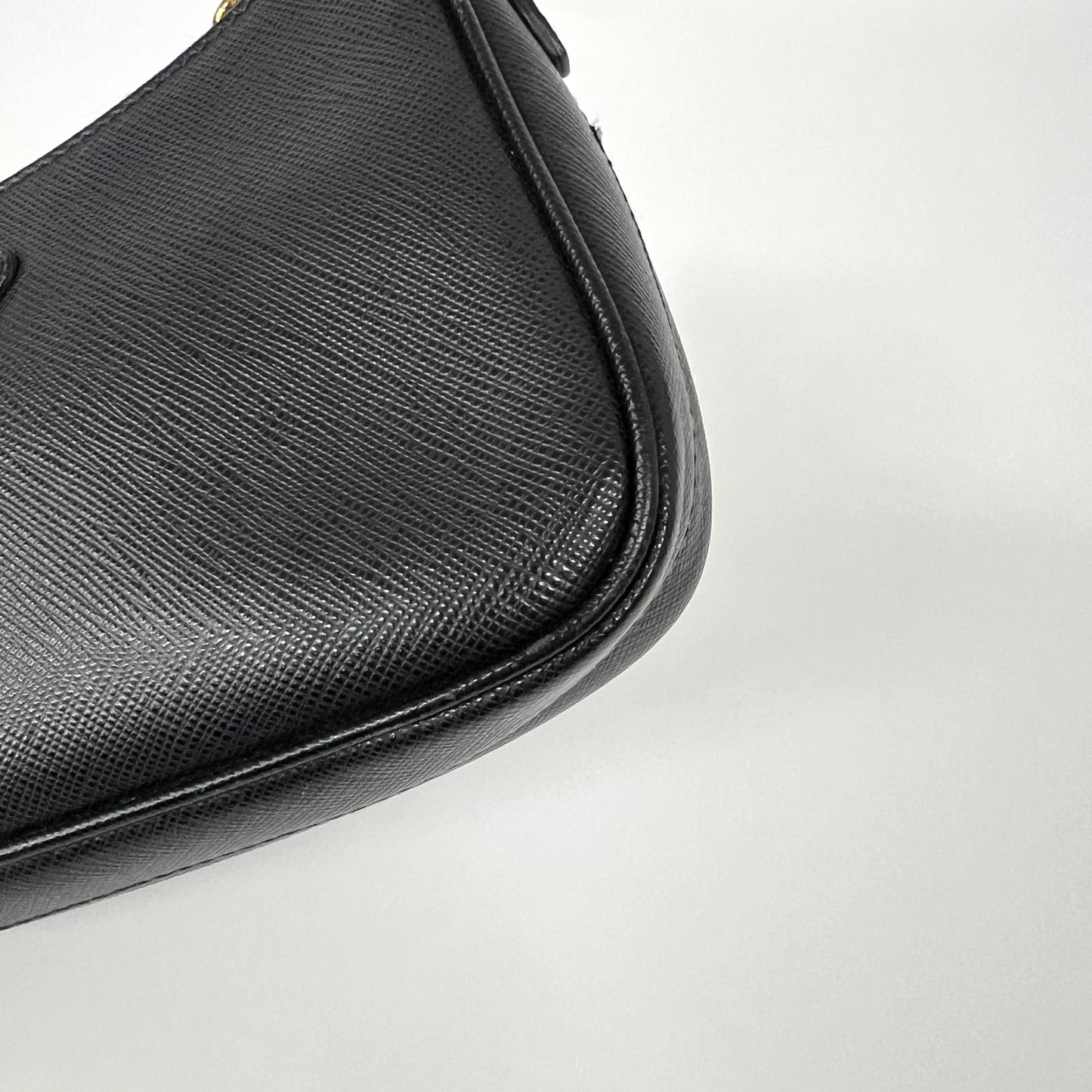 Prada Saffiano Leather Mini Bag Black with Gold Hardware