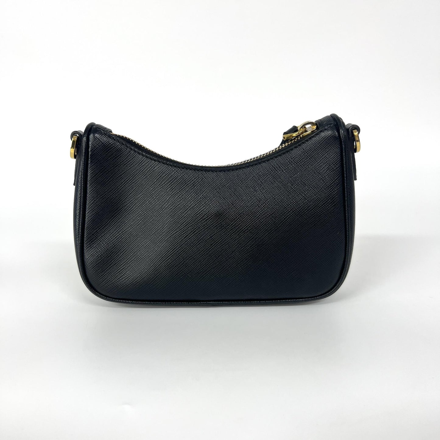 Prada Saffiano Leather Mini Bag Black with Gold Hardware