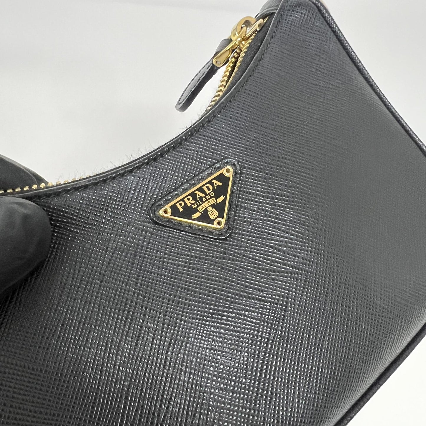 Prada Saffiano Leather Mini Bag Black with Gold Hardware