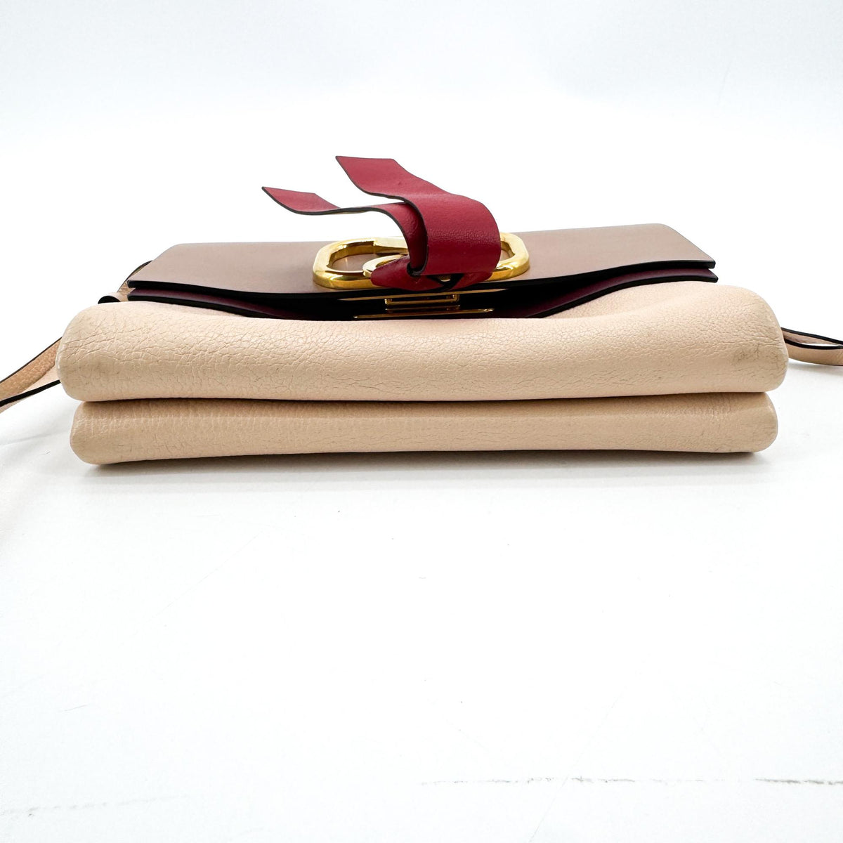 Valentino Garavani Small V-Logo Crossbody Bag Brown Beige