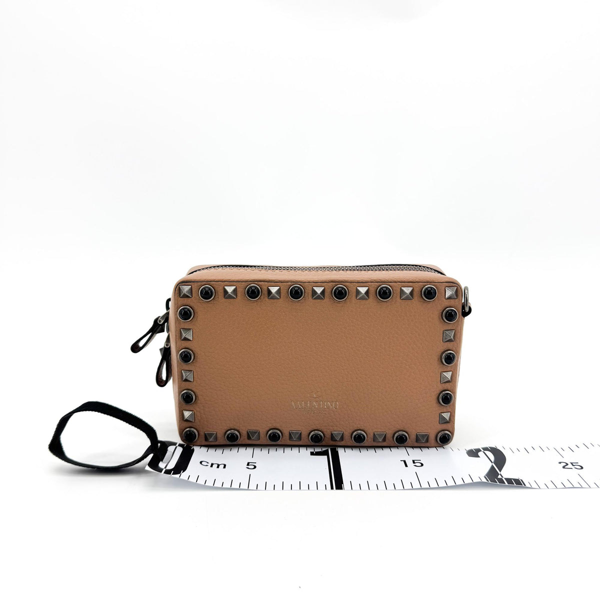 Valentino Garavani Rockstud Roll Ring Camera Bag Beige
