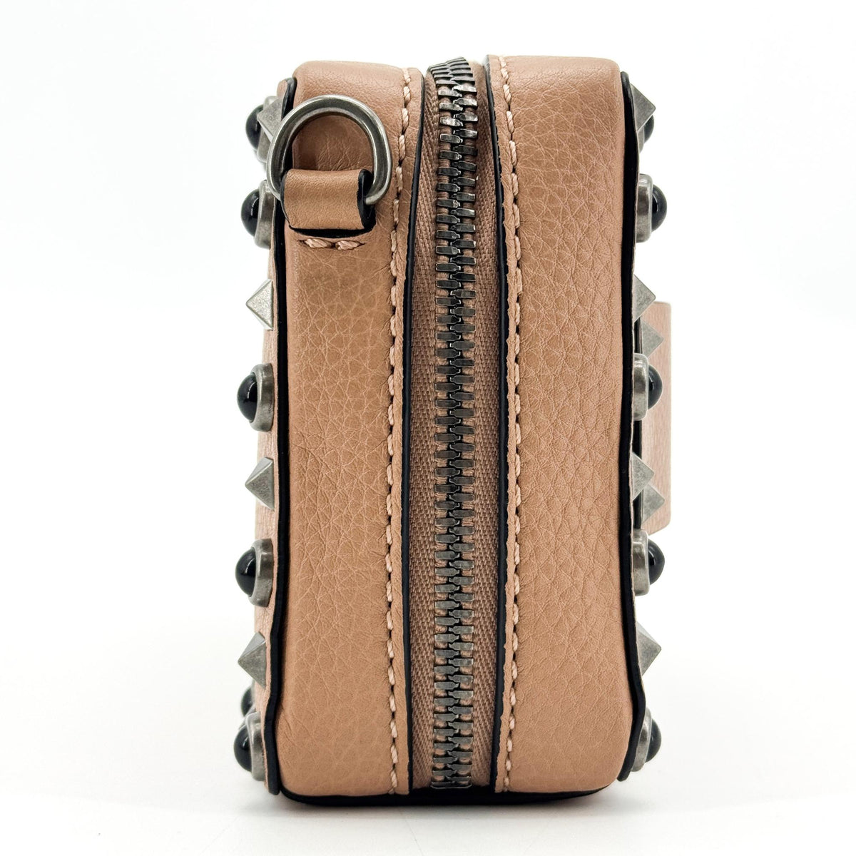 Valentino Garavani Rockstud Roll Ring Camera Bag Beige