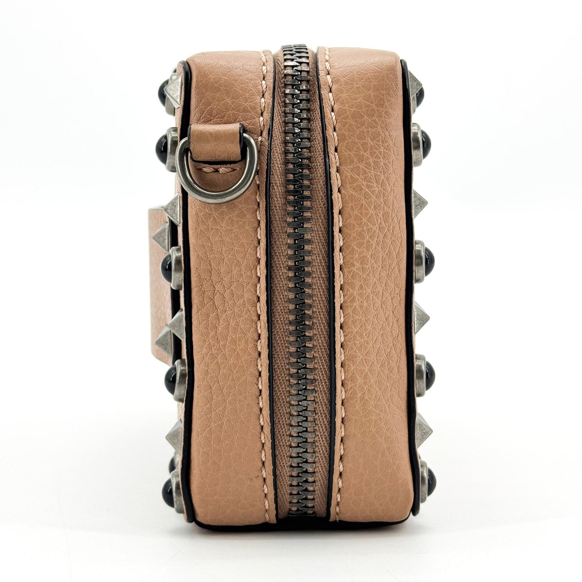 Valentino Garavani Rockstud Roll Ring Camera Bag Beige