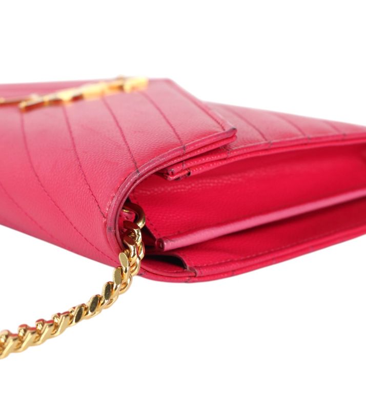 Saint Laurent Pink Leather Envelope WOC Crossbody Bag