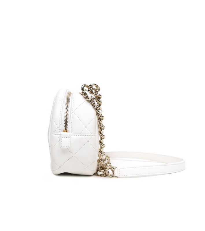 Chanel White Studded CC Chain Shoulder Bag